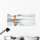 Woman Walking Sand Beach Wall Decal Panoramic Wall Decal