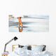 Woman Walking Sand Beach Wall Decal Panoramic Wall Decal