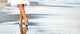 Woman Walking Sand Beach Wall Decal Panoramic Wall Decal
