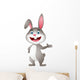 Cute Rabbit Cartoon Presenting Wall Decal