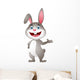 Cute Rabbit Cartoon Presenting Wall Decal