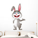 Cute Rabbit Cartoon Presenting Wall Decal