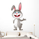 Cute Rabbit Cartoon Presenting Wall Decal