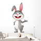 Cute Rabbit Cartoon Presenting Wall Decal
