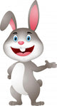 Cute Rabbit Cartoon Presenting Wall Decal