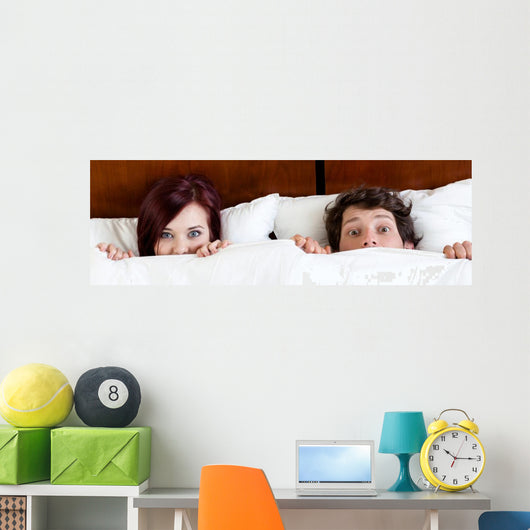 Young Marriage Bed Wall Decal Panoramic Wall Decal