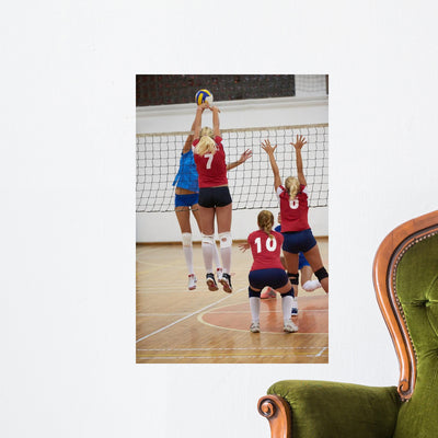 Volleyball Wall Decal Design 6 shown on a wall