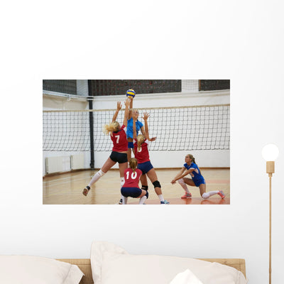 Volleyball Wall Decal Design 5 shown on a wall