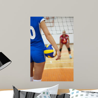 Volleyball Wall Decal Design 4 shown on a wall