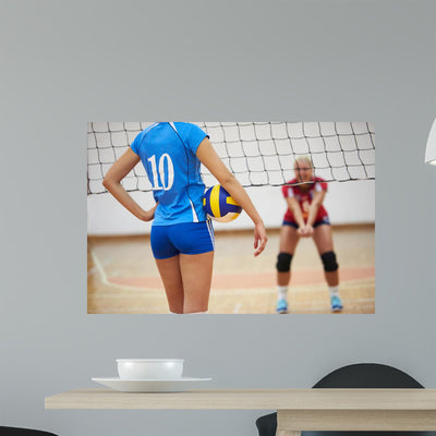 Volleyball Wall Decal Design 3 shown on a wall