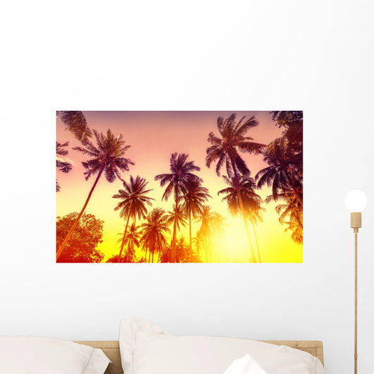 Golden Sunset Nature with Wall Decal