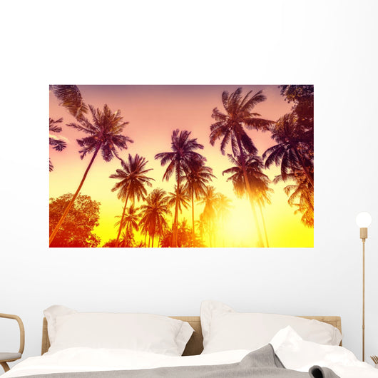 Golden Sunset Nature with Wall Decal