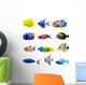 Colorful Tropical Fish Collection Wall Decal Sticker Set