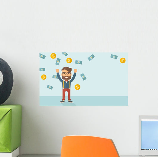 Young Happy Businessman Wall Decal