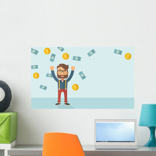 Young Happy Businessman Wall Decal