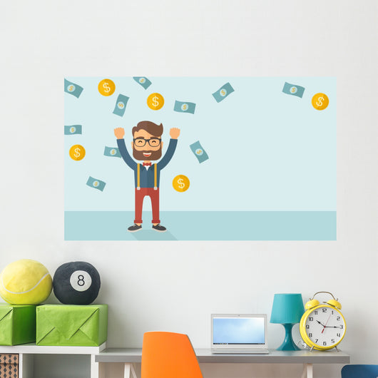Young Happy Businessman Wall Decal