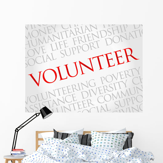 Volunteer Word Cloud Concept Wall Decal