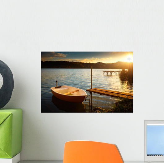 Boat Lake near Pier Wall Decal