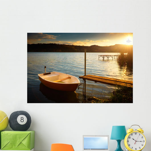 Boat Lake near Pier Wall Decal