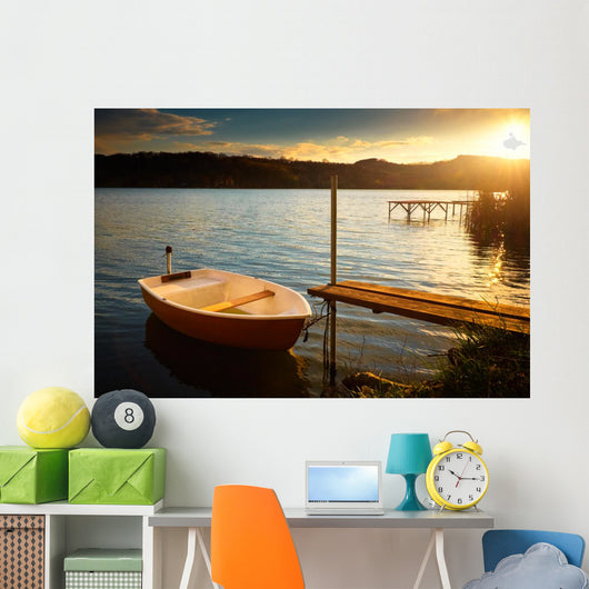 Boat Lake near Pier Wall Decal
