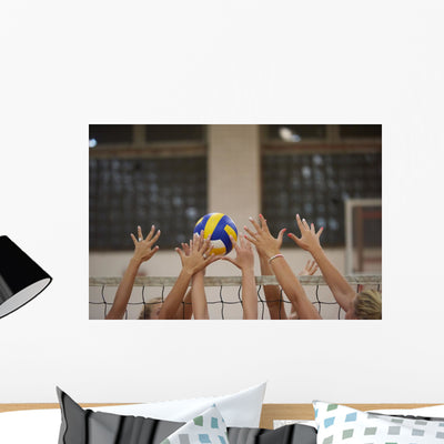Volleyball Wall Decal Design 2 shown on a wall