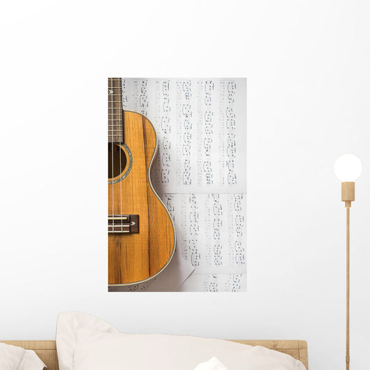 Ukulele White Paper Notes Wall Decal