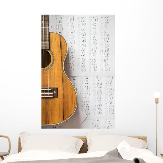 Ukulele White Paper Notes Wall Decal