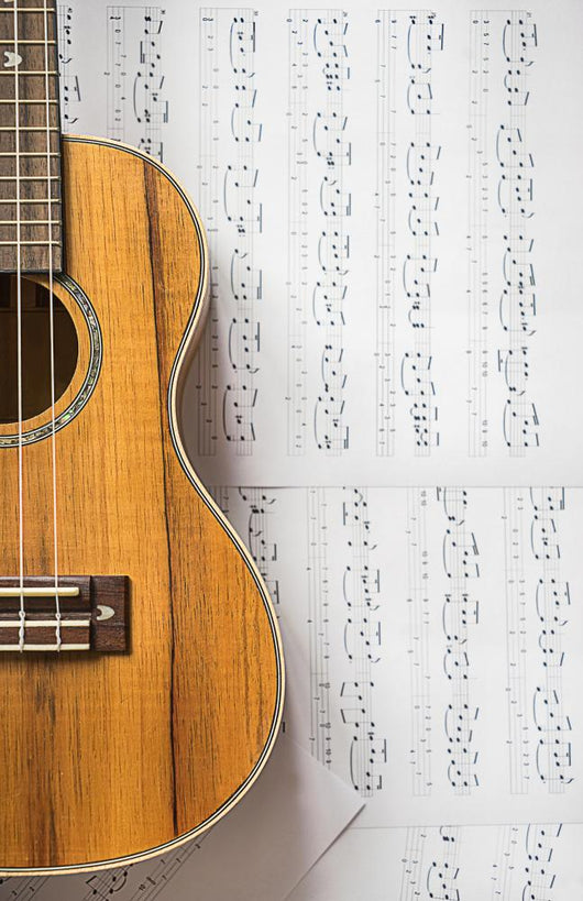 Ukulele White Paper Notes Wall Decal
