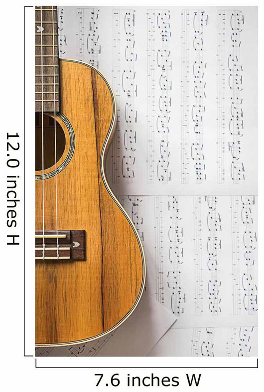Ukulele White Paper Notes Wall Decal