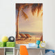 Tropical Beach Deckchairs Wall Decal