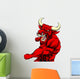 Punching Red Bull Mascot Wall Decal