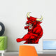 Punching Red Bull Mascot Wall Decal