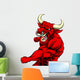 Punching Red Bull Mascot Wall Decal