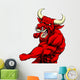 Punching Red Bull Mascot Wall Decal
