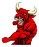 Punching Red Bull Mascot Wall Decal