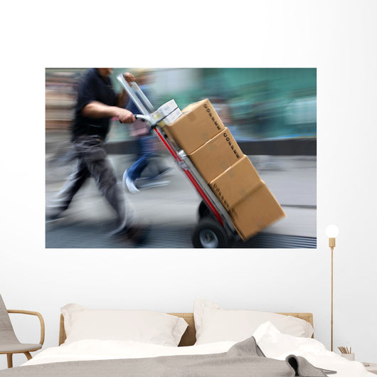 Delivery with Dolly Hand Wall Decal
