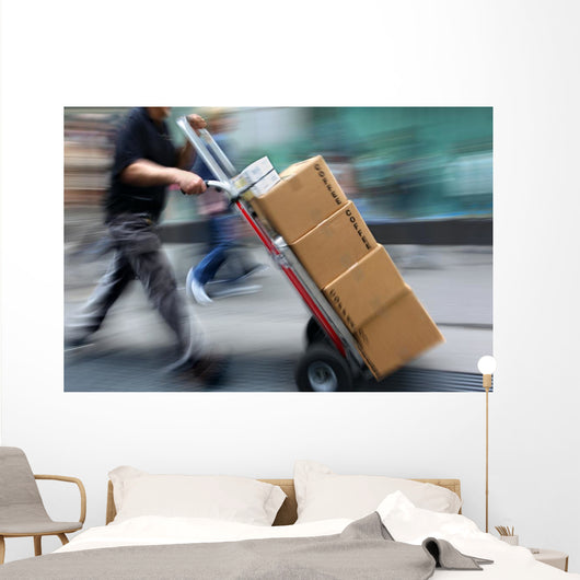 Delivery with Dolly Hand Wall Decal