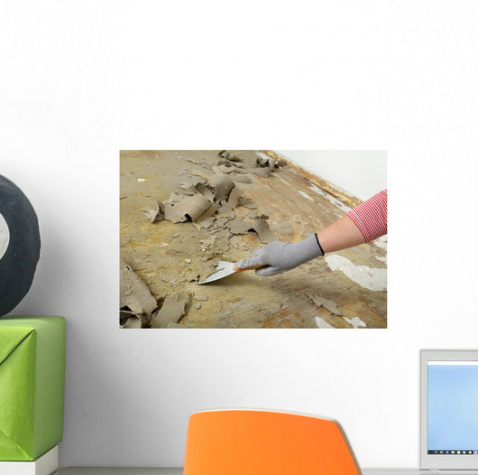 Worker Using Putty Knife Wall Decal