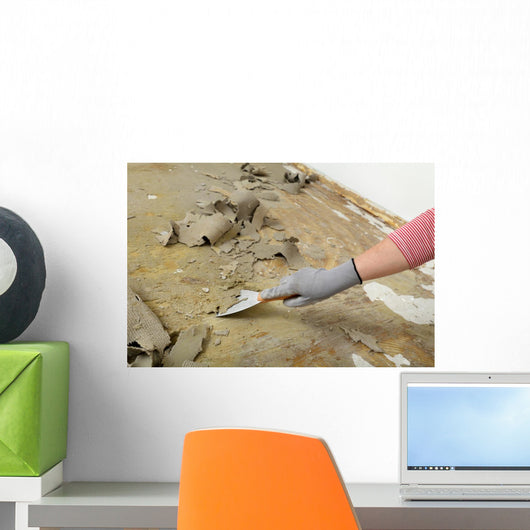 Worker Using Putty Knife Wall Decal