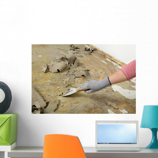 Worker Using Putty Knife Wall Decal