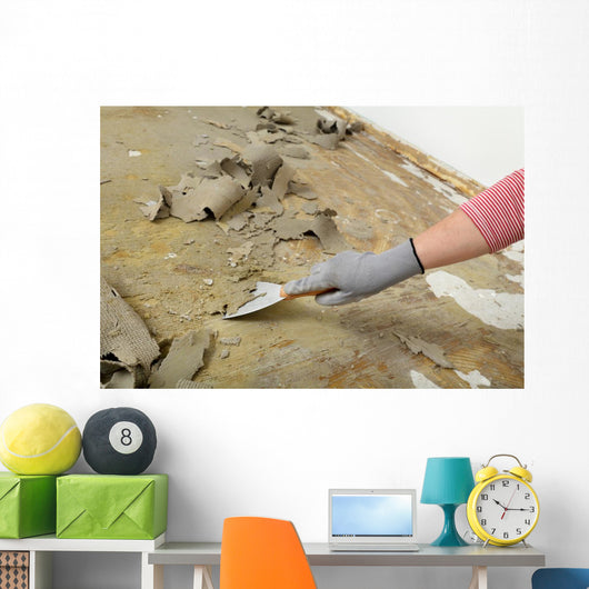 Worker Using Putty Knife Wall Decal