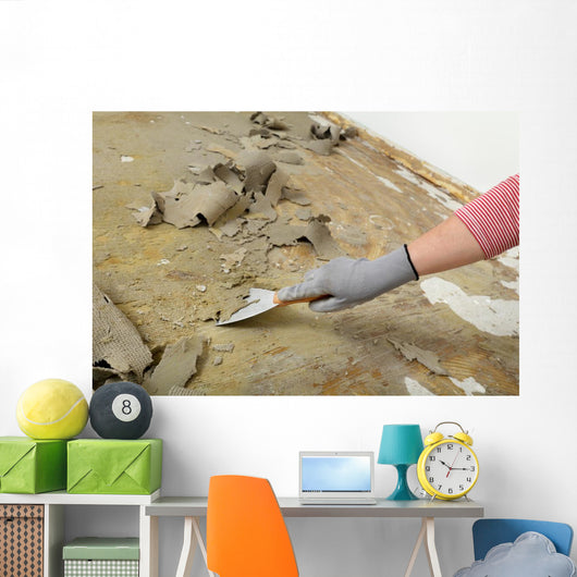 Worker Using Putty Knife Wall Decal