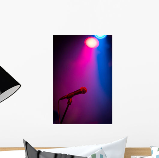 Band Stage Microphone Highlighted Wall Decal