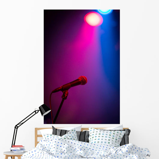 Band Stage Microphone Highlighted Wall Decal