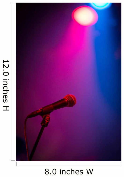 Band Stage Microphone Highlighted Wall Decal