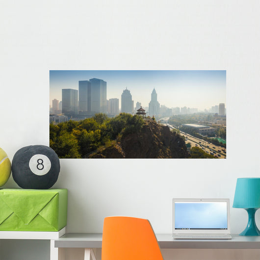 Chinese City with Gazebo Wall Decal
