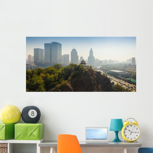 Chinese City with Gazebo Wall Decal