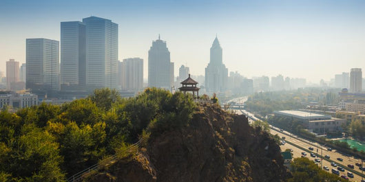 Chinese City with Gazebo Wall Decal
