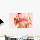 Woman Measuring Her Breasts Wall Decal