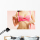 Woman Measuring Her Breasts Wall Decal